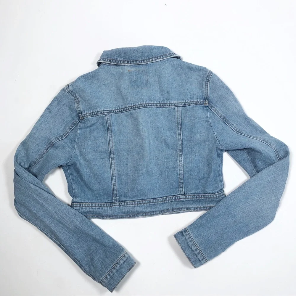 FREE PEOPLE 🔥🔥🔥cropped denim jean jacket - Picture 5 of 11